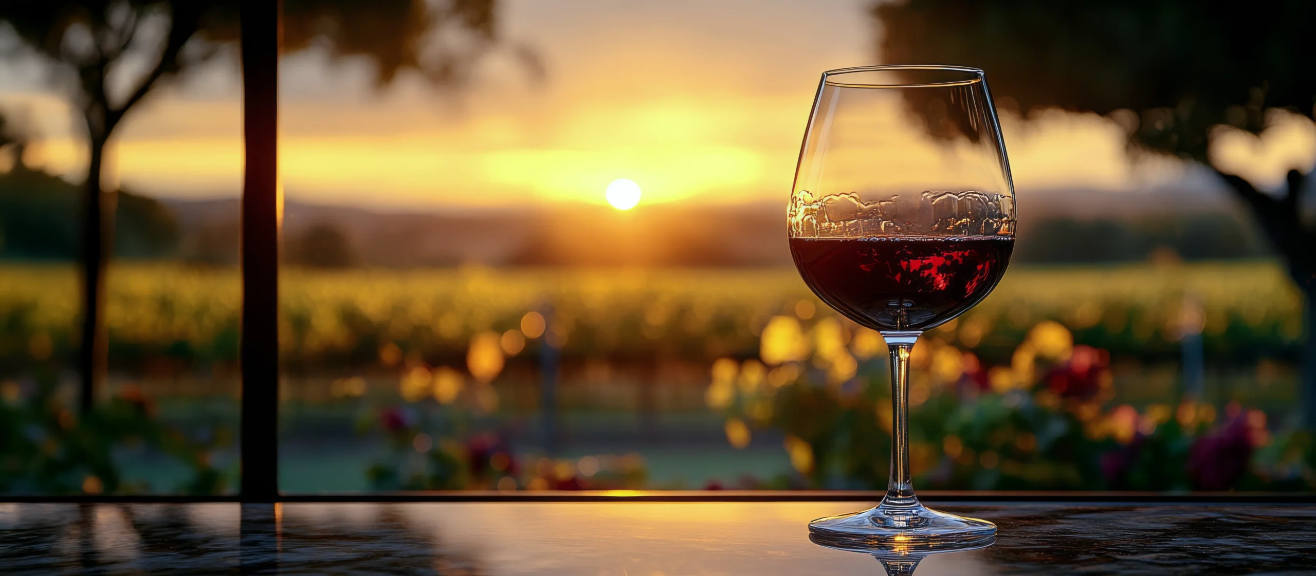 Vigneti delle Langhe al tramonto